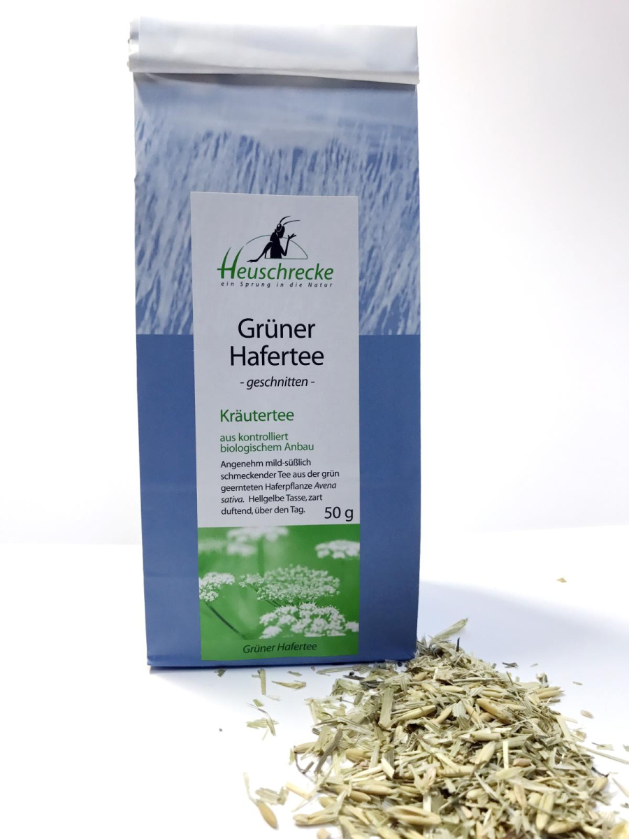 Hafertee, grün, geschnitten
