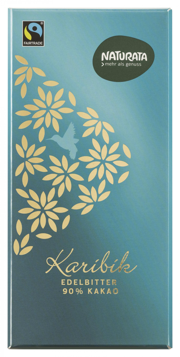 Edelbitter Schokolade Karibik 90%, kbA, FAIRTRADE