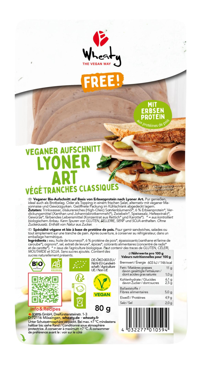 Wheaty Aufschnitt Lyoner Art