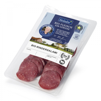 b*Rindersalami, geschnitten