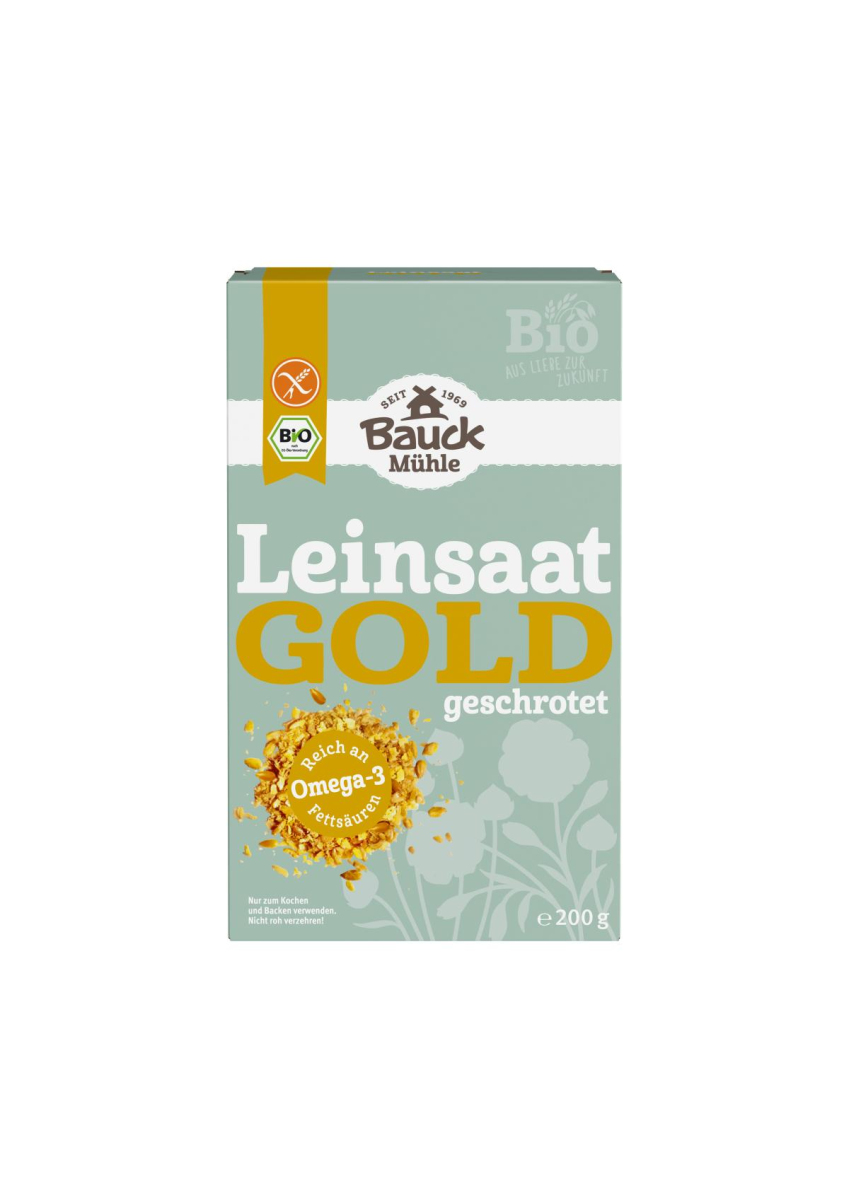 Gold Leinsaat geschrotet