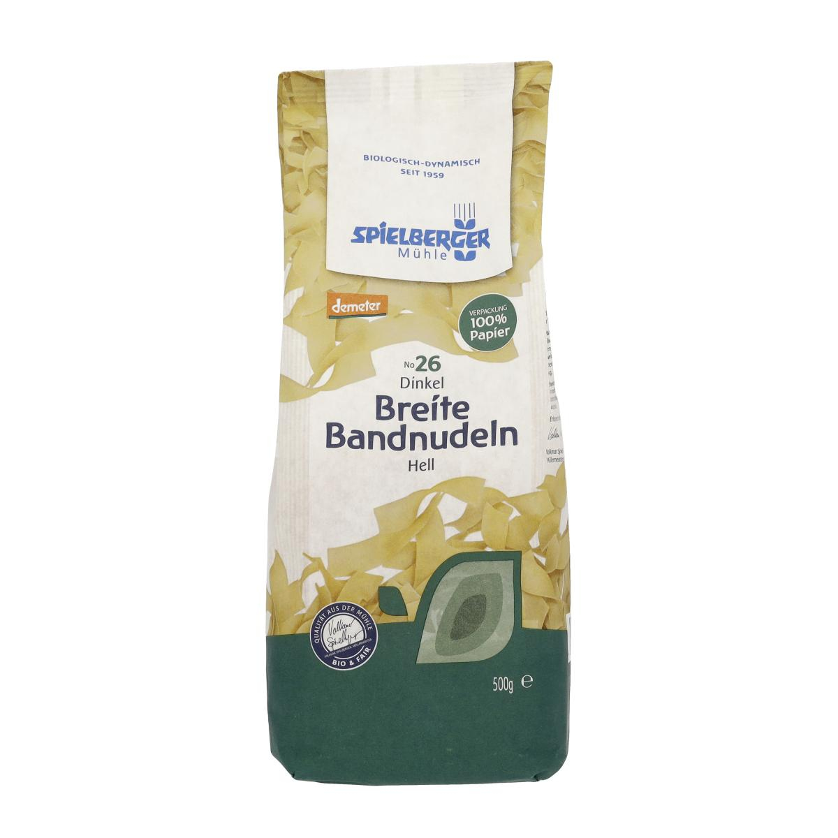 Breite Dinkel Bandnudeln hell