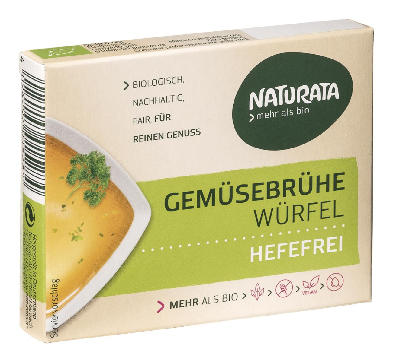 Gemüse-Brühwürfel hefefrei ohne Palmöl, kbA