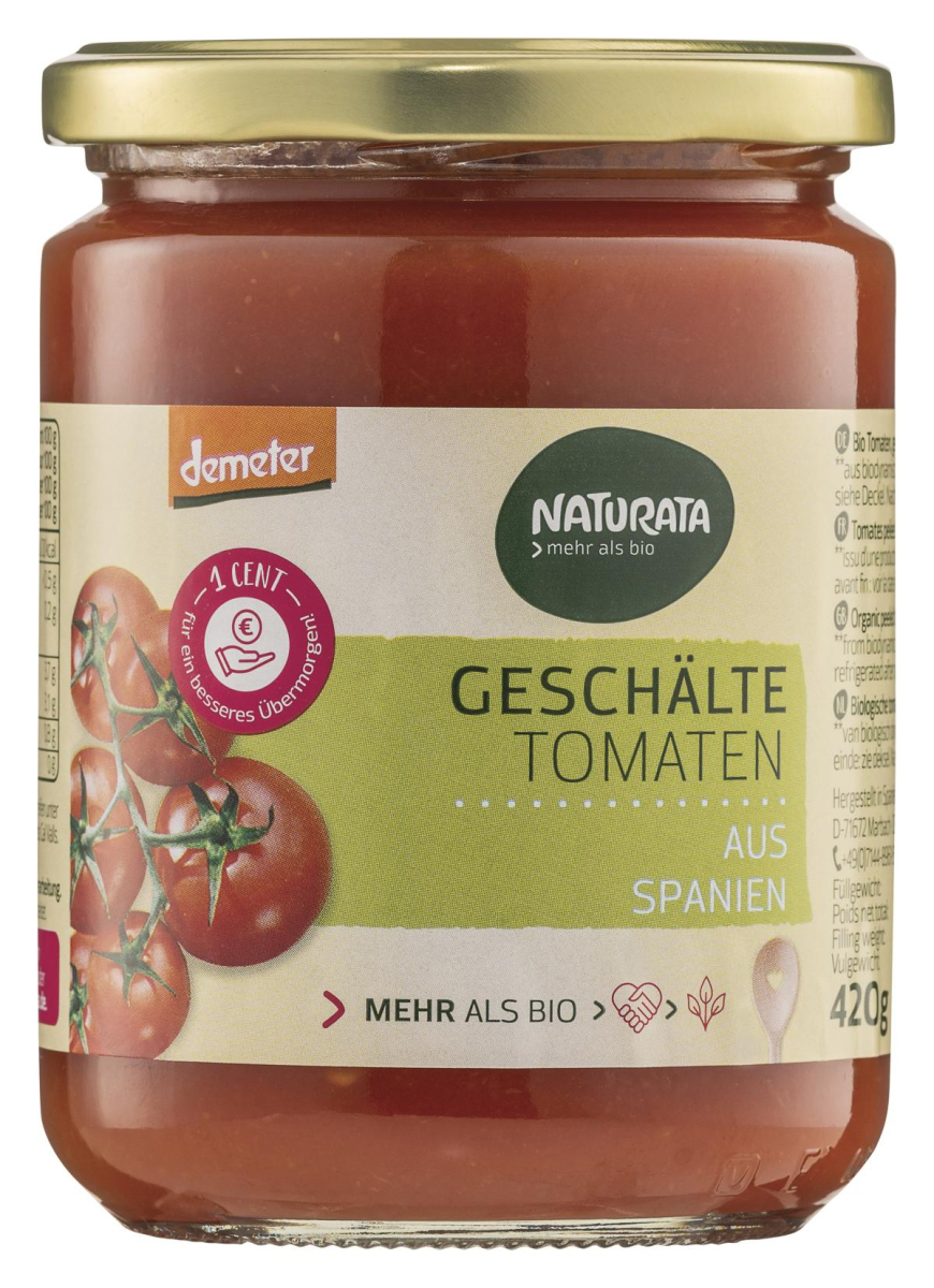 Geschälte Tomaten in Tomatensaft, demeter