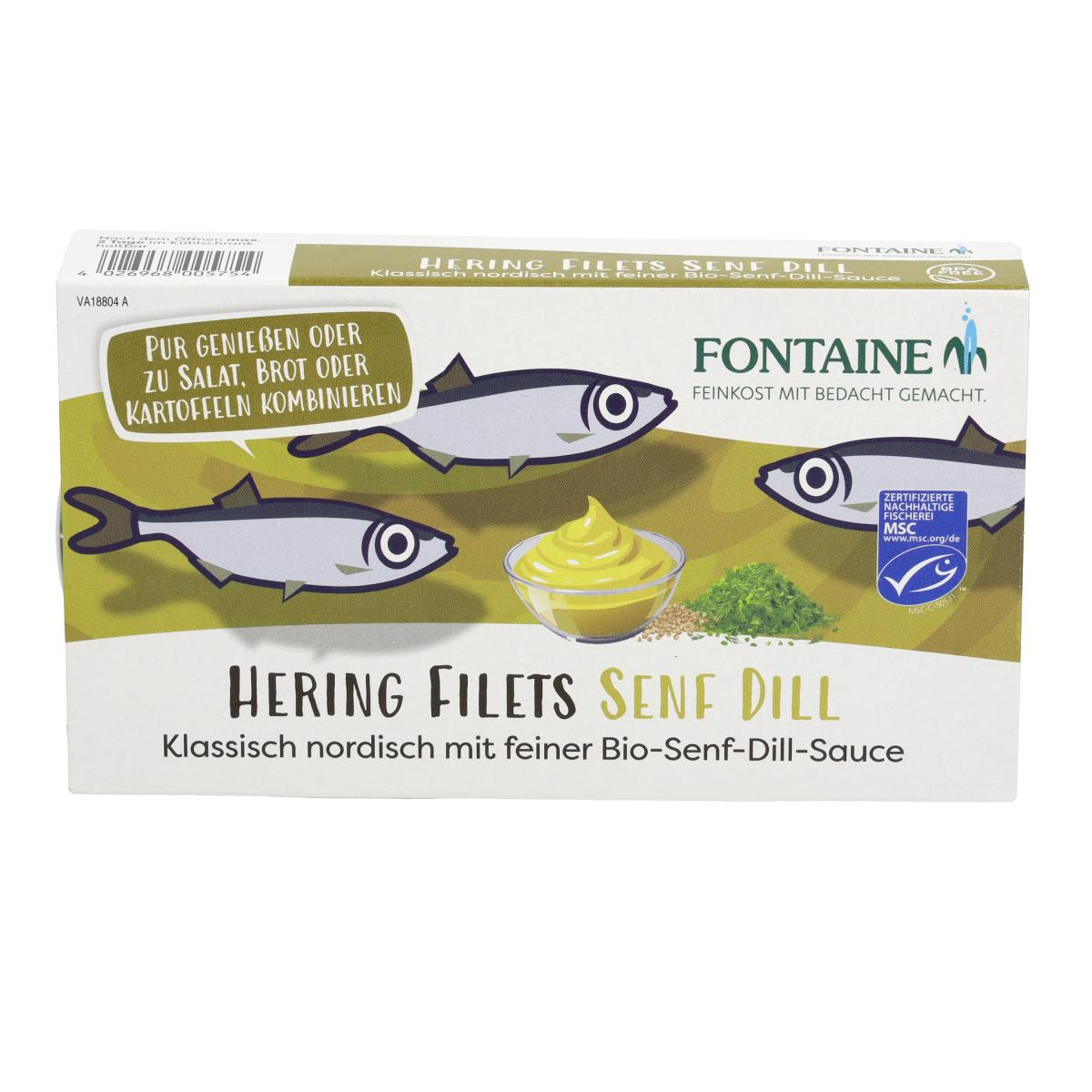 Heringsfilets in Senf Dill Creme