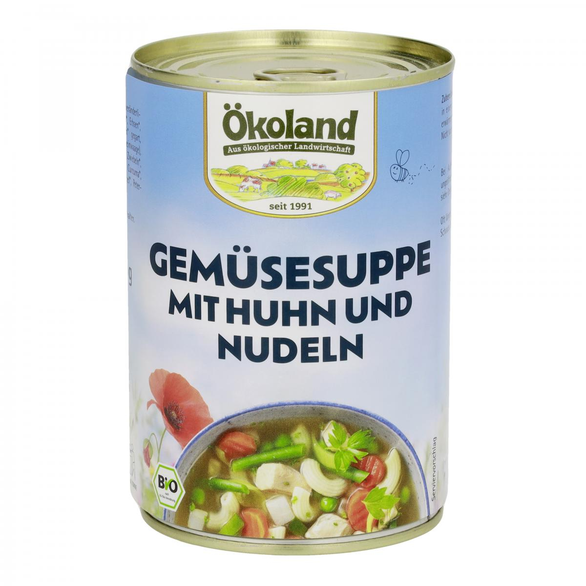 Bio-Gemüsesuppe mit Geflügel