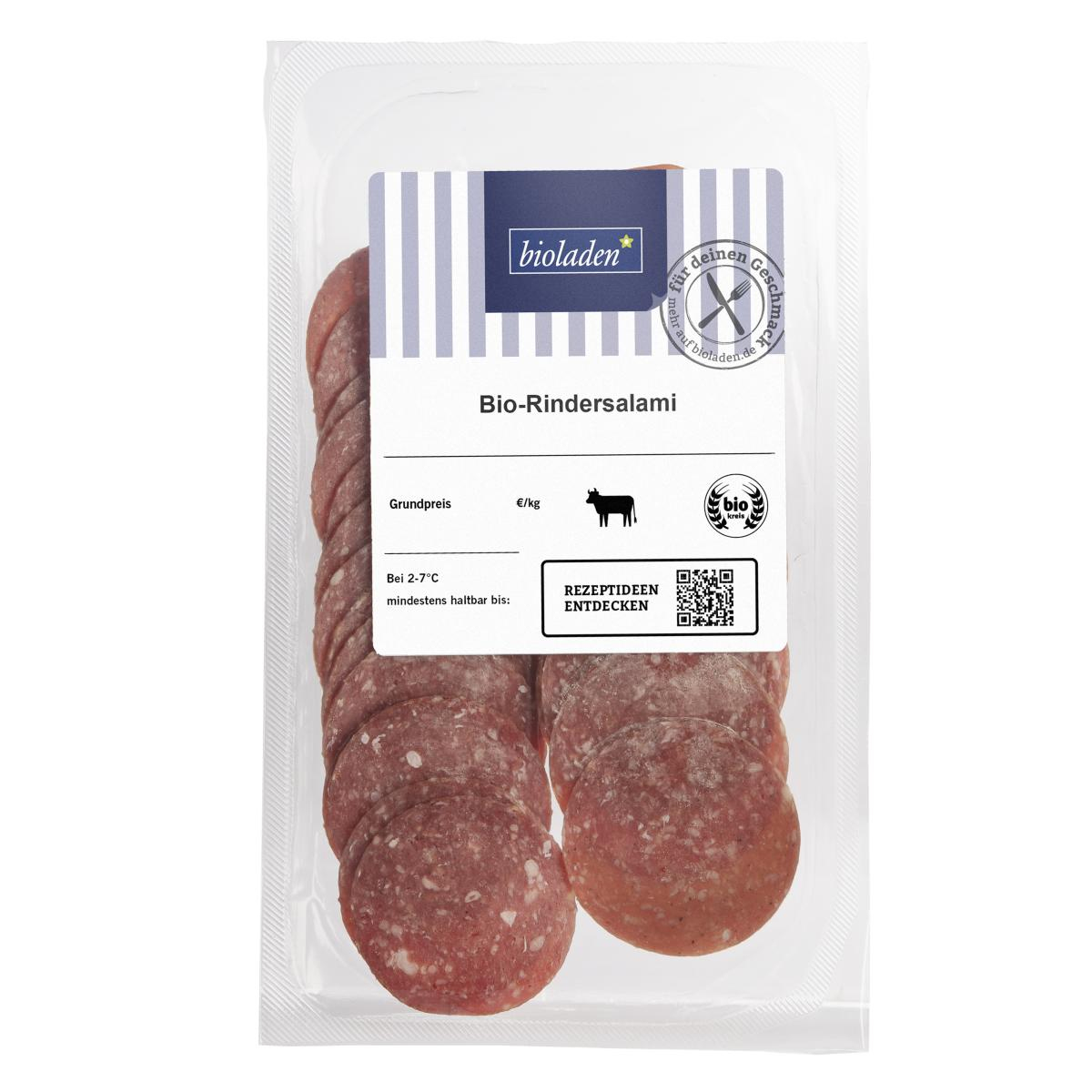 b*Rindersalami, geschnitten