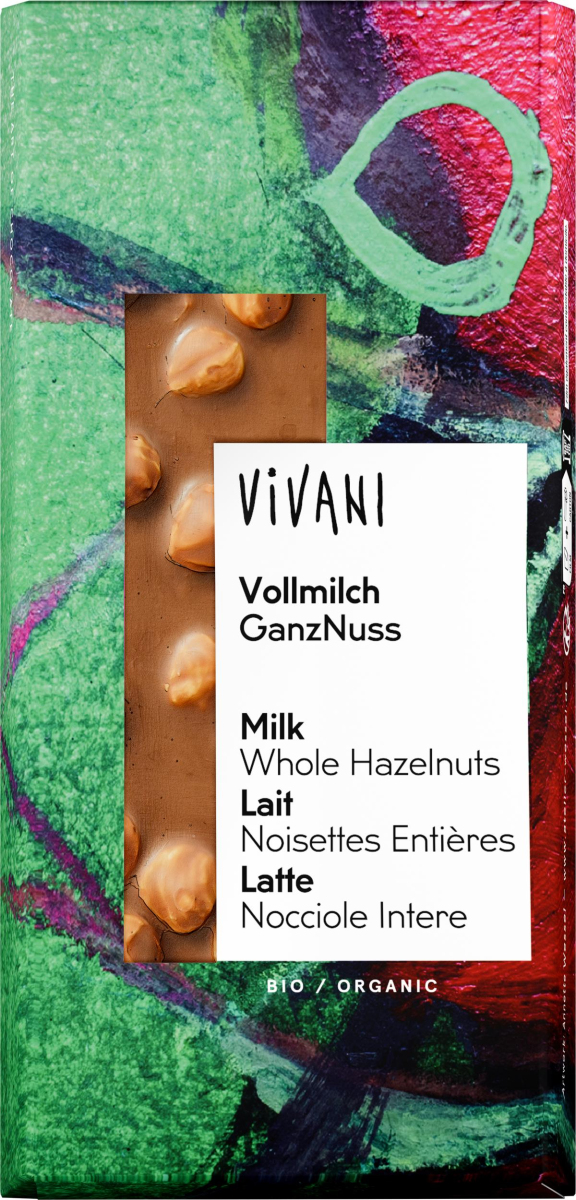Vollmilchschokolade ganze Nüsse