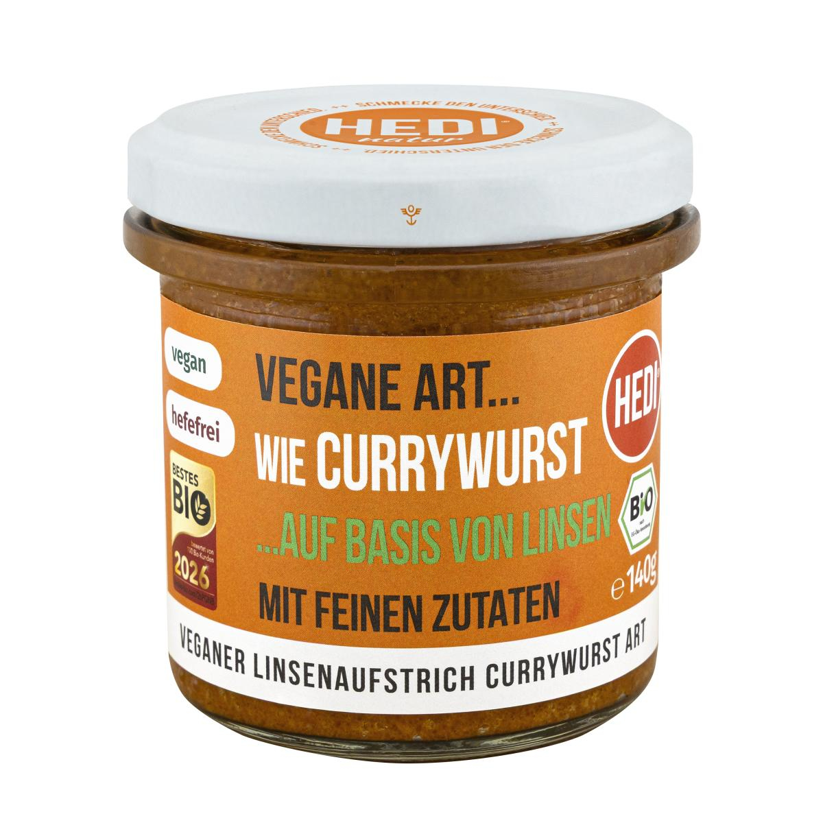 Vegane Art Currywurst mit fein
