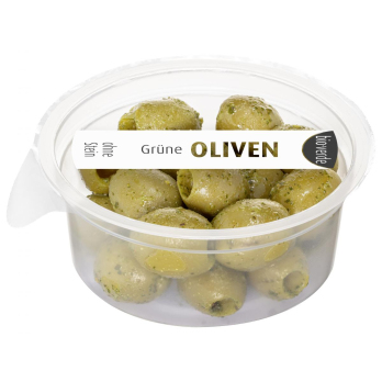 Grüne Oliven ohne Stein, mariniert