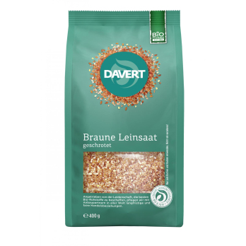 Braune Leinsaat geschrotet
