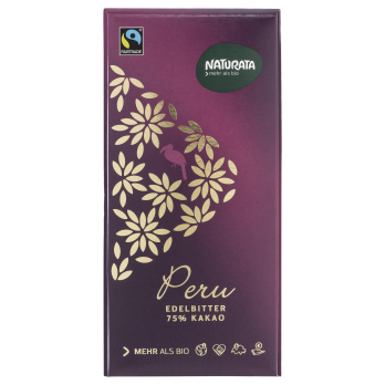 Edelbitter Schokolade Peru 75%, kbA  FAIRTRADE