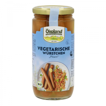 Vegetarische Würstchen pikant im Glas