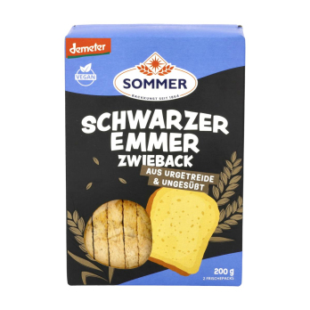 schwarzer Emmer Zwieback, ungesüßt