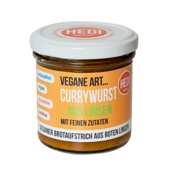 Vegane Art Currywurst mit fein